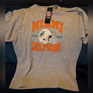NWT NFL Miami Dolphins Gray and Orange Short Sleeve Tee - Kids XL